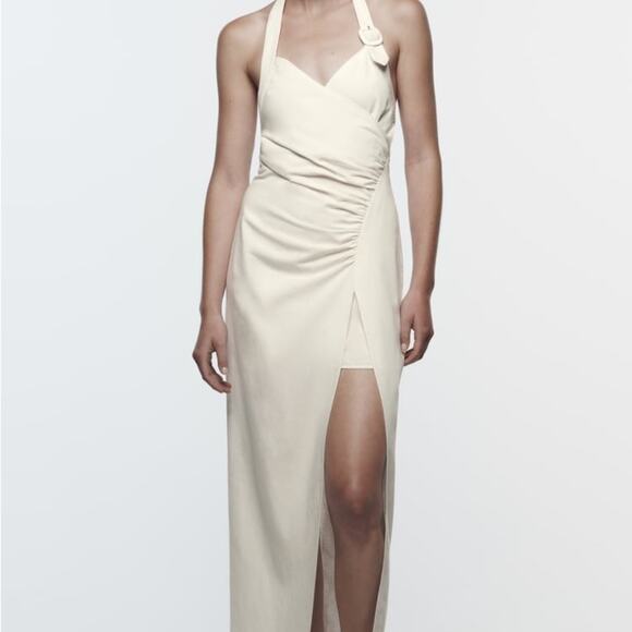 ZARA BLOGGER FAVORITE DRAPED HALTER DRESS - Picture 8 of 16